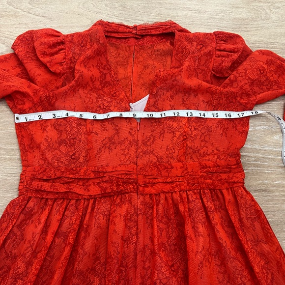 French connection red poppy lace mini dress size 8 - Picture 11 of 14